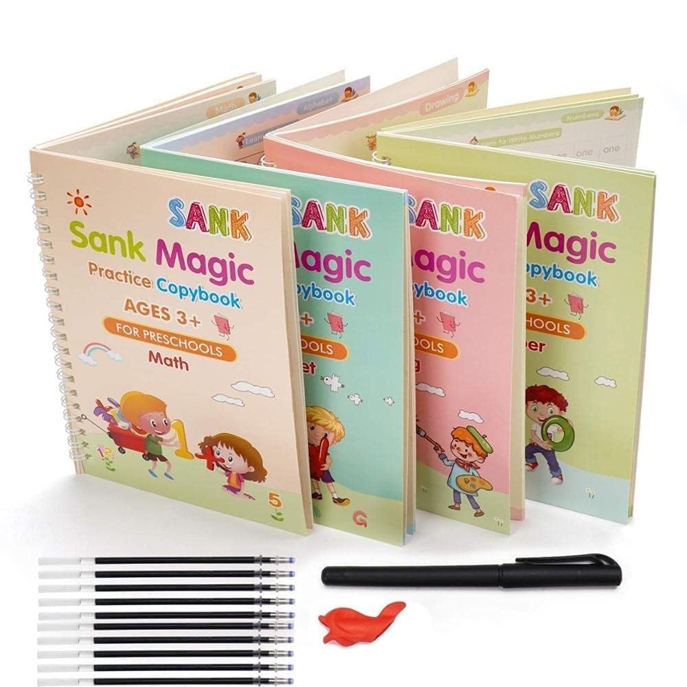 Magic Practice Copybook (4 Book + 1 Pen + 10 Refill)