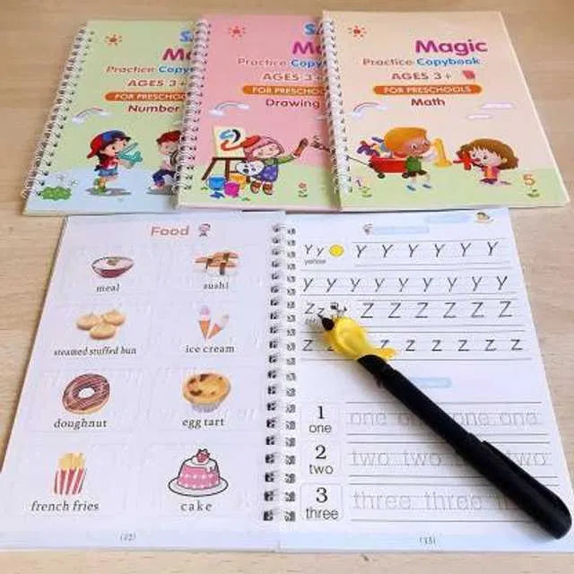 Magic Practice Copybook (4 Book + 1 Pen + 10 Refill)