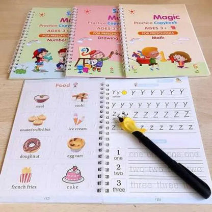 Magic Practice Copybook (4 Book + 1 Pen + 10 Refill)
